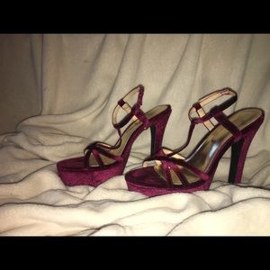 Maroon Velvet High Heels